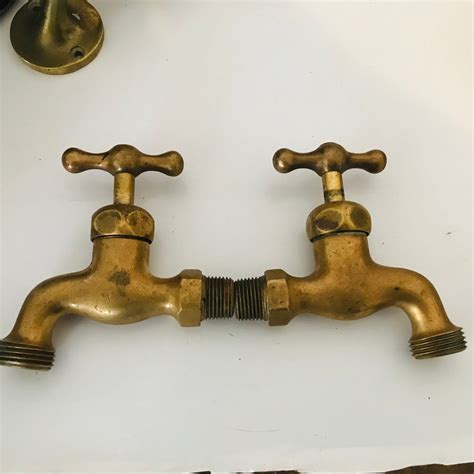 Vintage Brass Water Faucets Architectural Farmhouse Salvage Etsy