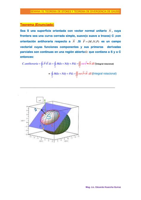 SOLUTION Teorema De Stokes Y Teorema De La Divergencia De Gauss