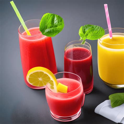 Healthy Fruit Juice with Fruit Slices · Creative Fabrica