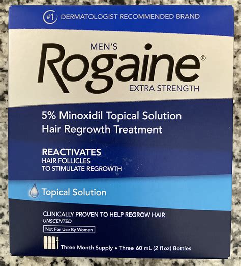 Rogaine Mens Extra Strength 5 Minoxidil Topical Solution 3 Month