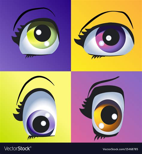 beautiful colored eyes royalty  vector image
