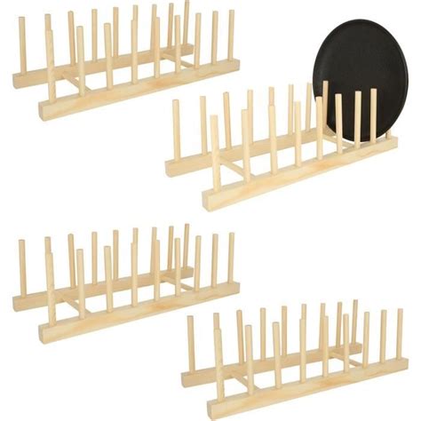 Lot De Gouttoir Vaisselle En Bois Pour Assiettes Tasses Planches