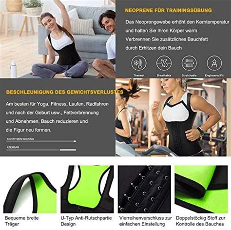 CHUMIAN Damen Sauna Schwitzeffekt Training TankTop Unterbrust