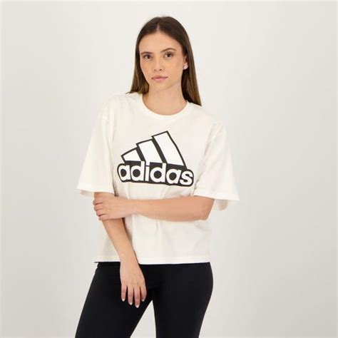 Cropped Adidas Essentials Logo Boxy Feminino Branco Agasalho E