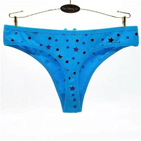 New Cotton Girls Panties Underwear Cute Stars Print Girl G String Teen