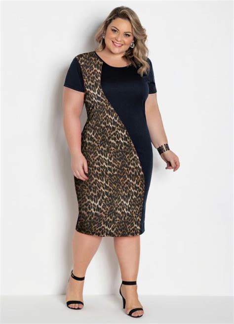 Vestido Midi Preto E On A Plus Size Foxxstore