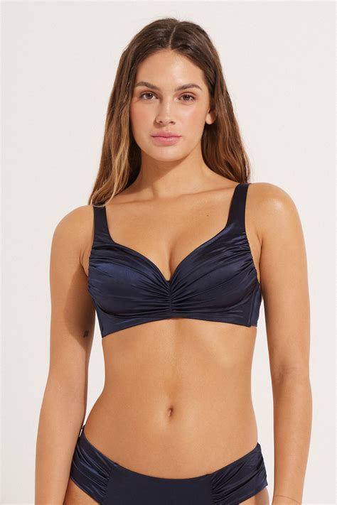 Bikini Balconcino Imbottito Shiny Blu Mare Balconcino Donna Tezenis