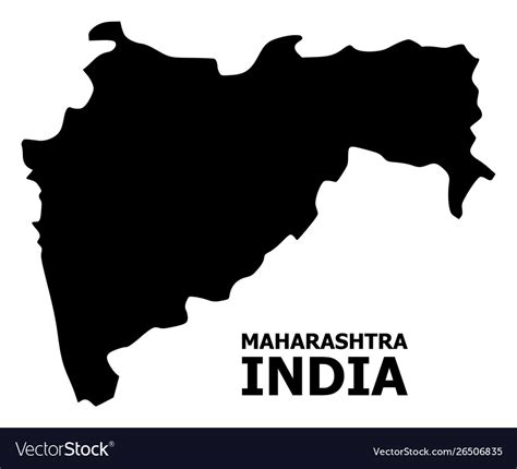 Flat Map Maharashtra State With Caption Royalty Free Vector