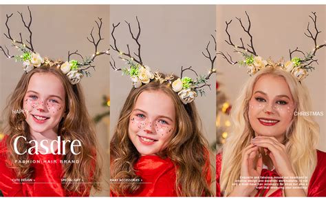 Amazon Casdre Floral Reindeer Antler Headband Deer Horn Flower