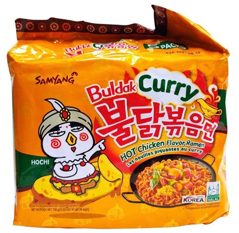 Curry Buldak Korean Spicy Hot Chicken Stir Fried Ramen Noodles 4 94oz Pack Of 5 Korean Snacks