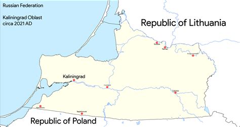 Map of Kaliningrad Oblast, Russian Federation. In a modern style this ...