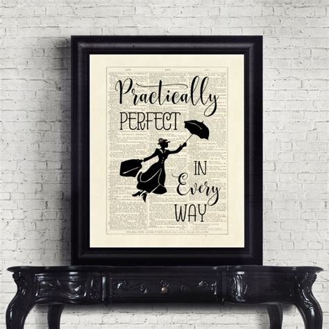 Mary Poppins Practically Perfect In Every Way Book Pages Etsy