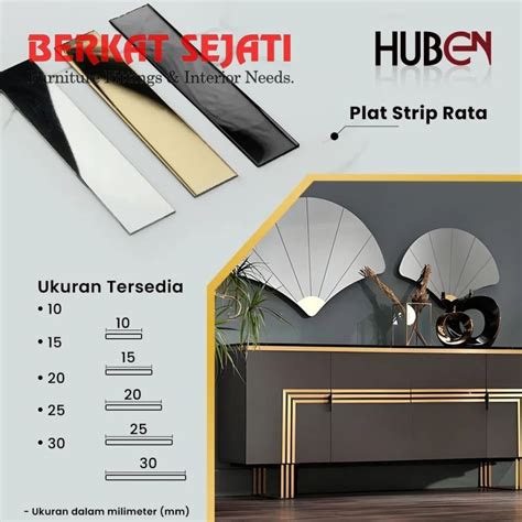 Jual List Plat Strip GOLD MIRROR 3 Cm 30mm Profil Rata Stainless Steel