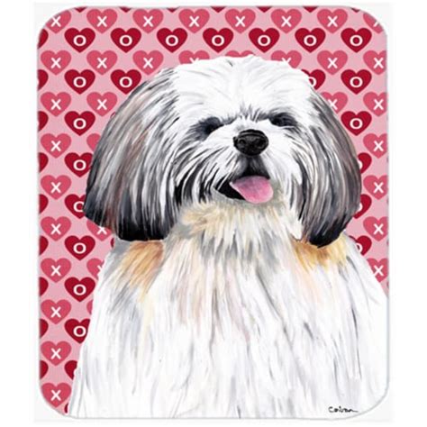 Shih Tzu Hearts Love And Valentines Day Portrait Mouse Pad Hot Pad Or Trivet Smiths Food