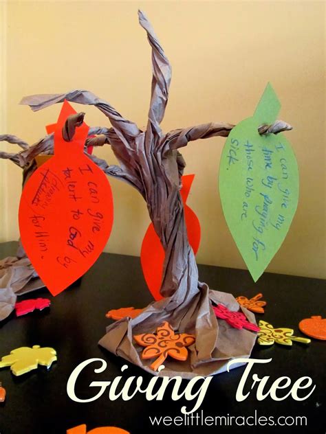 Wee Little Miracles Giving Trees A Simple Kids Craft For Thanksgiving