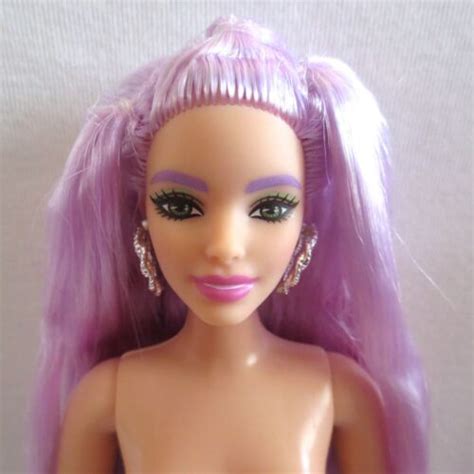 New Barbie Extra Sporty Teresa Doll Long Purple Hair Curvy Nude Ebay