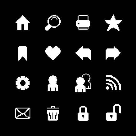 Contrast Pixel Icons Set For Interface Design 429169 Vector Art At Vecteezy