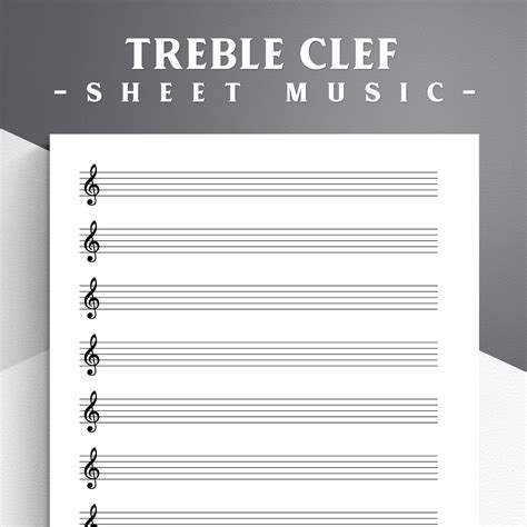 Printable Treble Clef Sheet Music For Letter A4 Blank Music