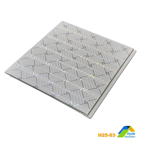 250mm Width Hot Stamping Faux Plafond PVC Panel Wall Ceiling Modern Design China 7mm Thickness