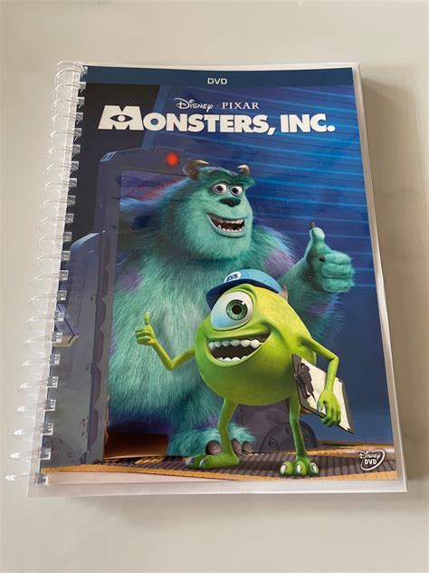 Disneys Monsters Inc Movie DVD Upcycled Spiral Bound Notebook Journal