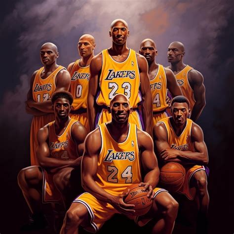 Premium AI Image | illustration of Kobe Bryant Michael Jordan Kareem