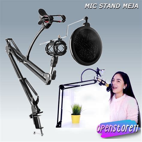 Jual Mic Stand Meja Podcast Vocal Mikrofon Musik Microphone Condenser