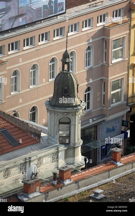 Aerial View Of The Rooftops Of Downtown Of Zagreb Croatia Stock Photo