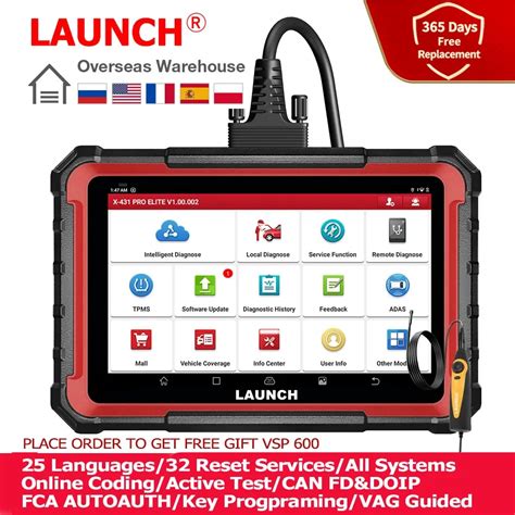 Купить Диагностический инструмент LAUNCH X431 PRO ELITE, устройство для ...