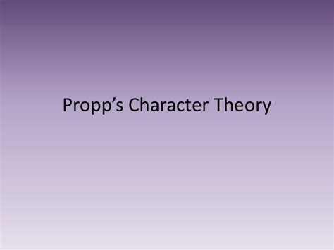 Propp’s character theory