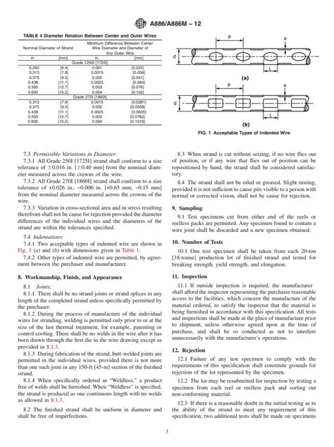 ASTM A886 A886M 12 Standard Specification For Steel Strand Indented