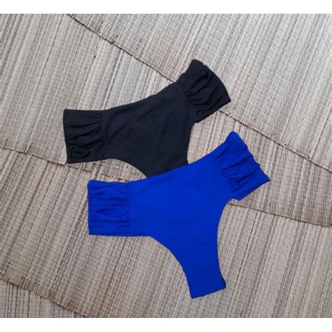 Calcinha De Biquíni Fio Duplo Hot Pants Drapeada lateral Shopee Brasil