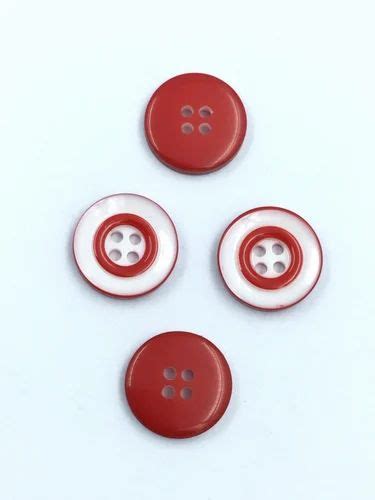 Red White 4 Hole Plastic Buttons Costume Plastic Button Plastic