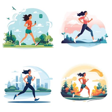 Premium Vector Illustration Of A Woman Running Woman Jogging Vector