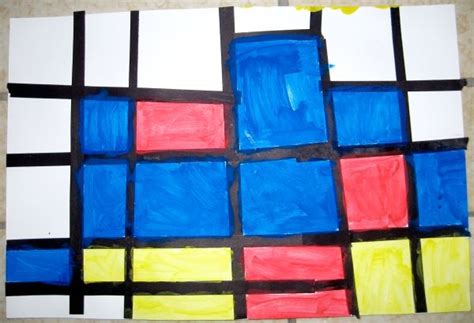 Kinder Mondrian Mondrian Art Lessons Elementary Kindergarten Art