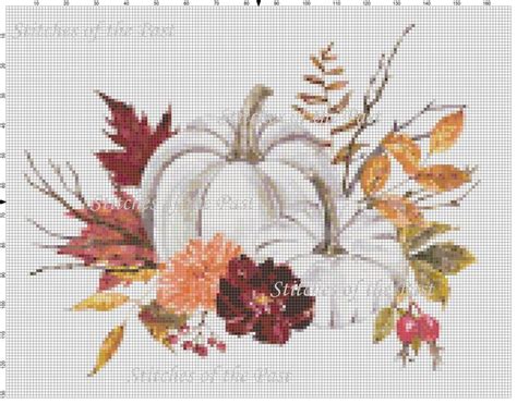 Pumpkin Cross Stitch Patterns Cross Stitch Pillow Needle And Thread