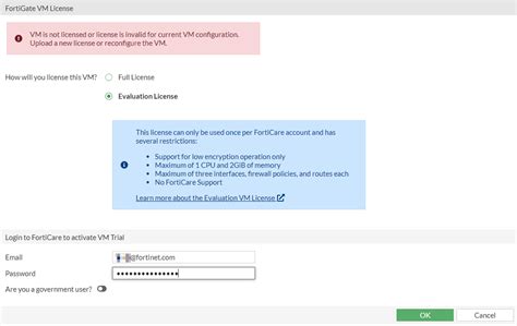 Permanent Trial Mode For Fortigate Vm Fortigate Fortios Off