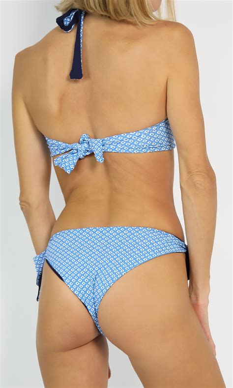 The Gusty Small Diamond Print Square Ring Bikini Colors Delfina Swim
