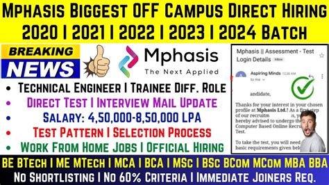 Mphasis Biggest Hiring Updates OFF Campus Drive For 2020 2024 Batch