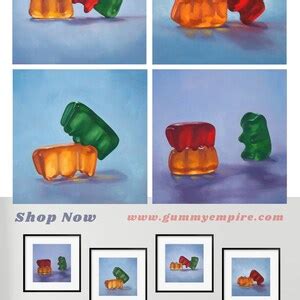 Gummy Bear Art Set Of Prints From Oil Painting Sex Positive Kinky Art For Bachelorette Party