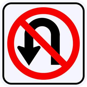 NO U TURN SIGN SYMBOL REAL Engineer Grade Reflective Aluminum LEGAL 24 ...