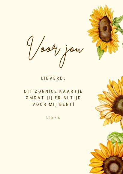 Wenskaart Zonnebloemen Voor Jou Wenskaarten Kaartje Go