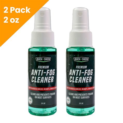 Anti Fog Spray Cleaner 2oz 2 Pack Quick Sheen