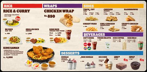 Burger King Sri Lanka Menu