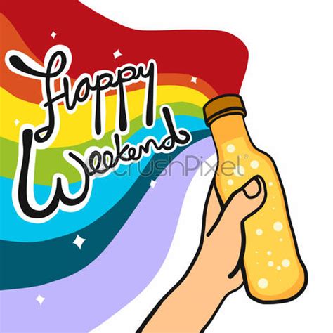 Weekend Loading Beer Cartoon Vector Illustration Stock Vector