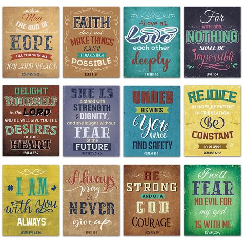 Zoiiwa 12 Pcs Bible Verse Posters For Classroom