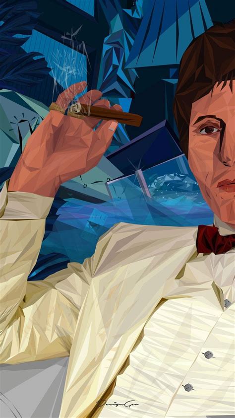 Scarface Tony Montana Low Poly Illustration On Behance By Visual