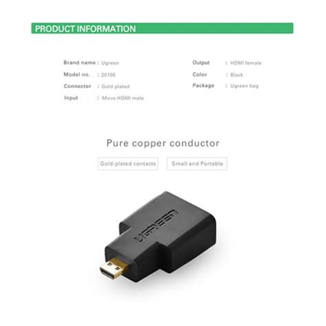 Ugreen Micro Hdmi Male To Hdmi Female Adapter Price In Bd