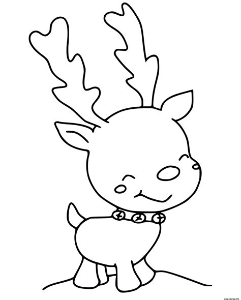 Coloriage Renne De Noel Maternelle Facile Jecolorie