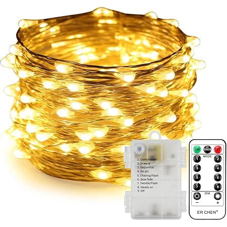 Amazon Erchen Battery Operated Silver Copper Wire Led String