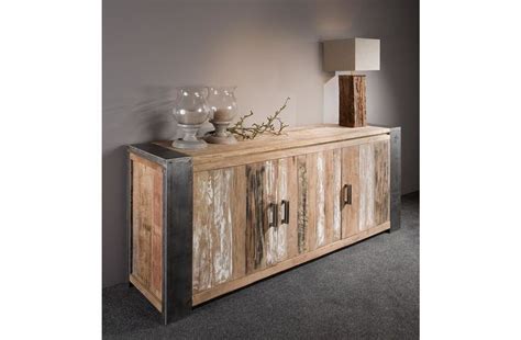 Teakhout 210x45x90 Cm Novara Sideboard Recycling Cabinet Storage